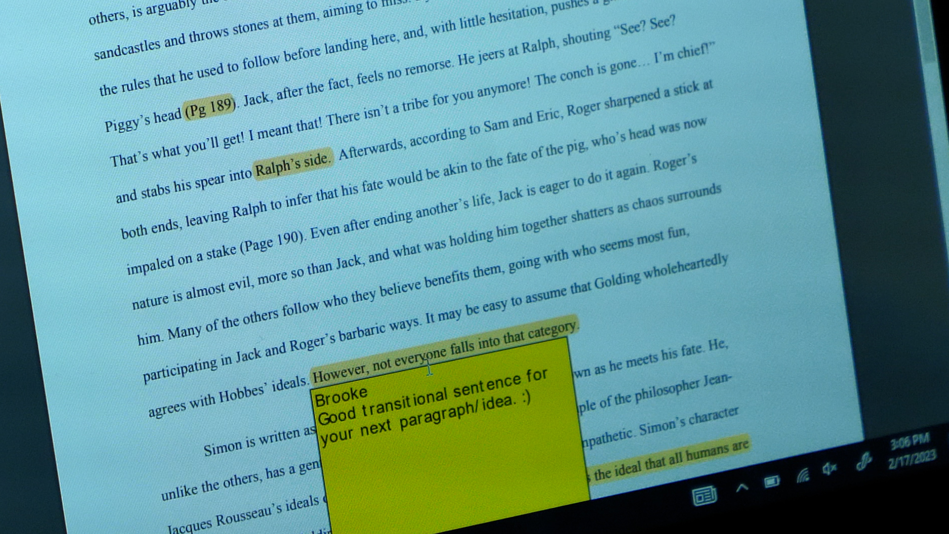  computer screen essay